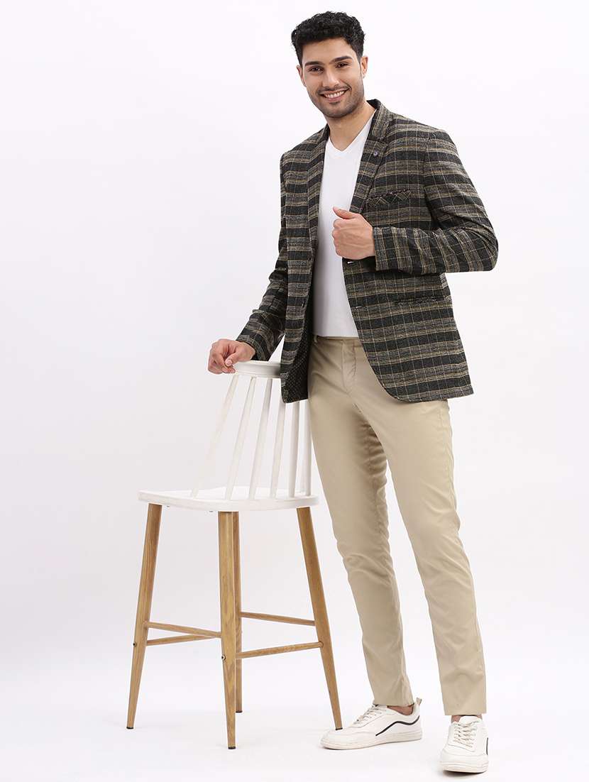 men checkered single breasted casual blazer - 21325349 -  Standard Image - 4