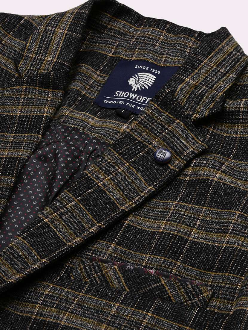 men checkered single breasted casual blazer - 21325349 -  Standard Image - 6