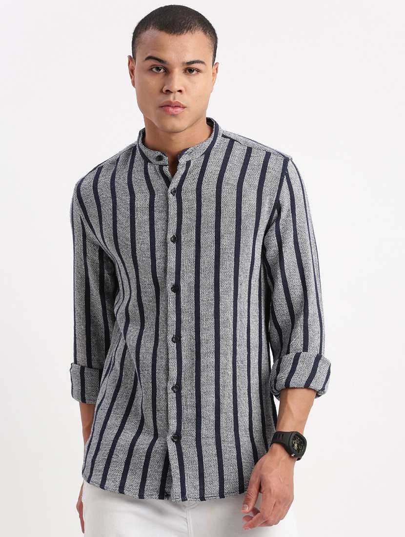 men striped cotton casual shirt - 21325473 - Standard Image - 1