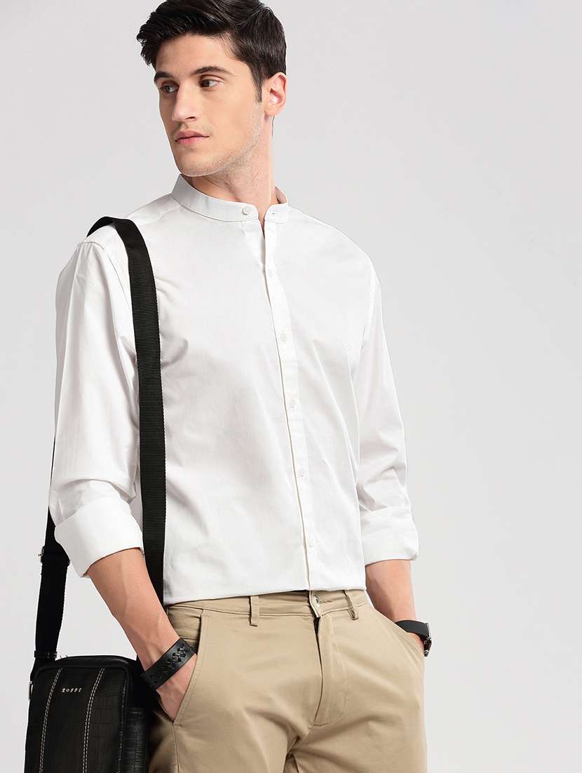 men solid cotton casual shirt - 21325478 -  Standard Image - 1