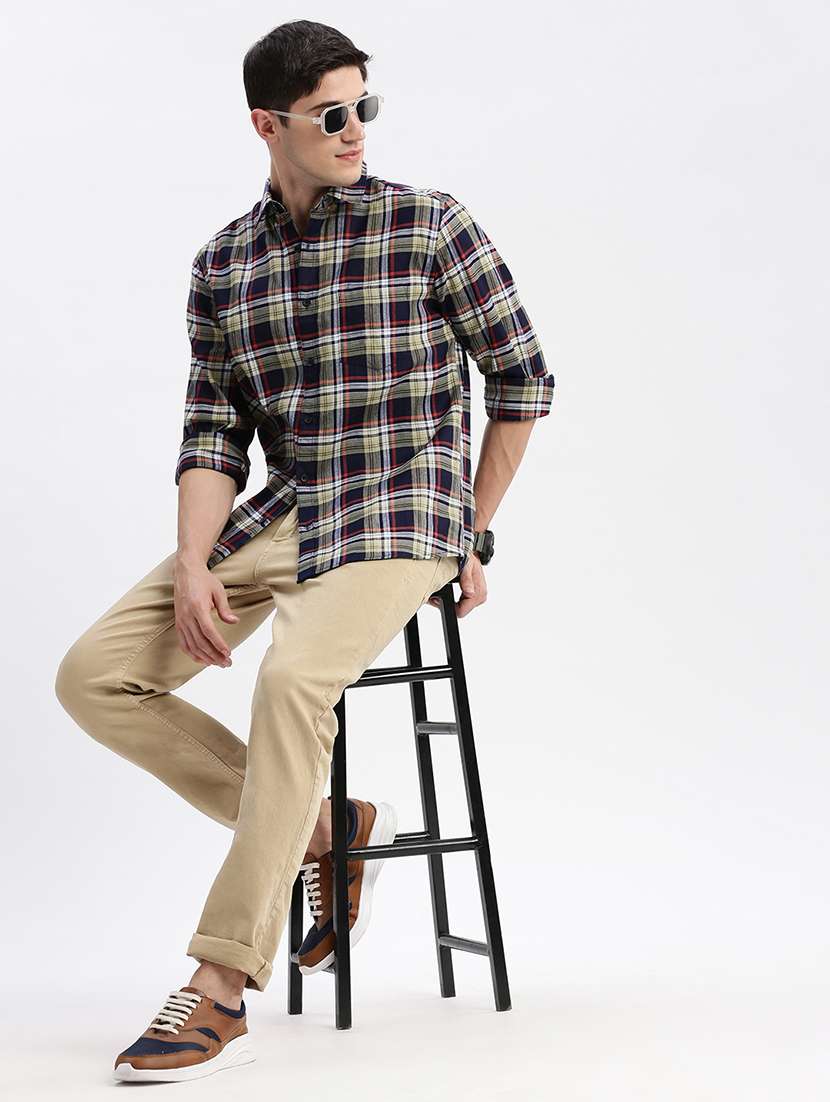 men checkered cotton casual shirt - 21325479 -  Standard Image - 4