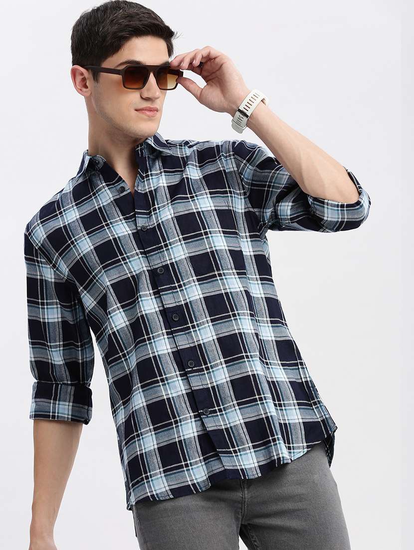 men checkered cotton casual shirt - 21325481 -  Standard Image - 1