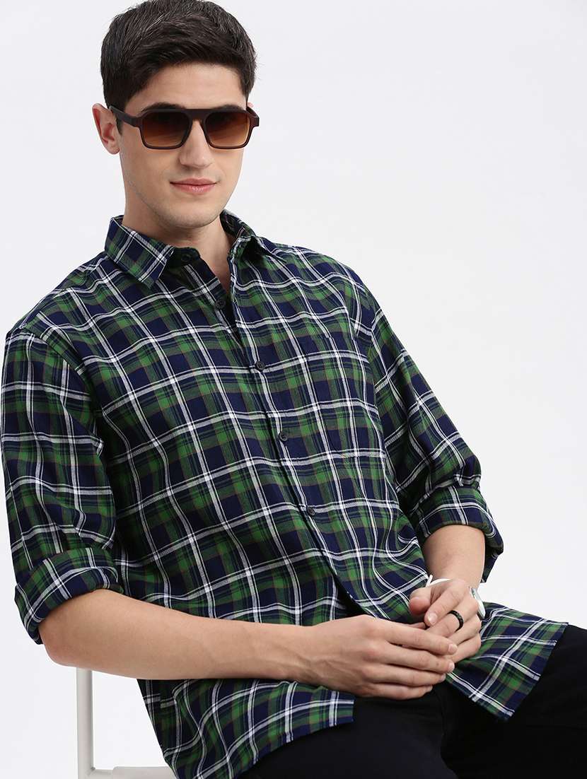 men checkered cotton casual shirt - 21325482 - Standard Image - 1