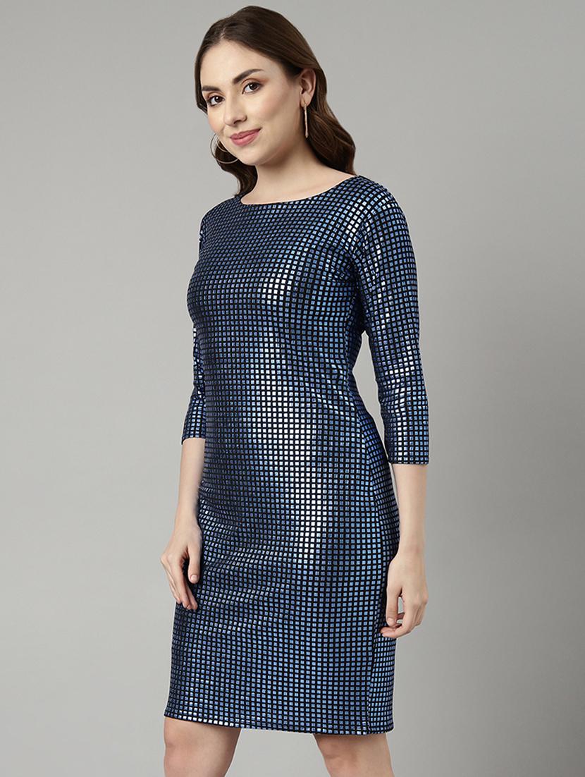 women blue nylon bodycon dress - 21325491 - Standard Image - 1
