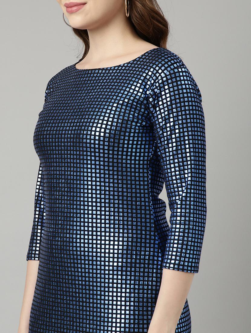 women blue nylon bodycon dress - 21325491 - Standard Image - 6