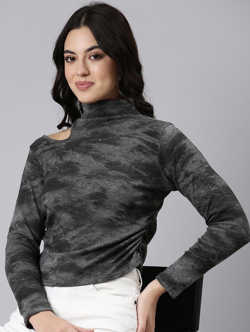 women grey acrylic regular top - 21325601 - Standard Image - 4