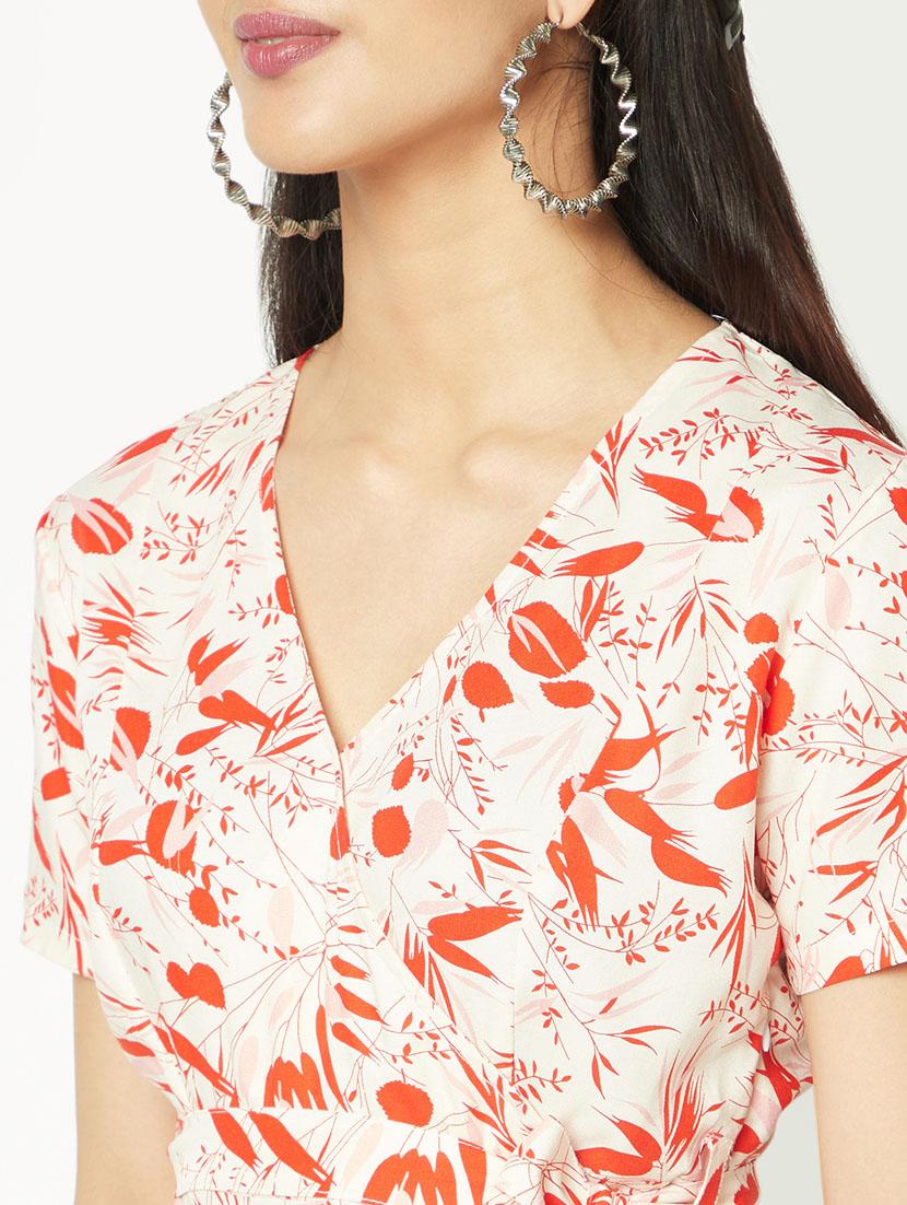 women off white viscose fit & flare dress - 21326751 - Standard Image - 4