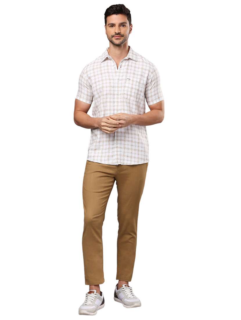 men white cotton casual shirt - 21326785 - Standard Image - 4