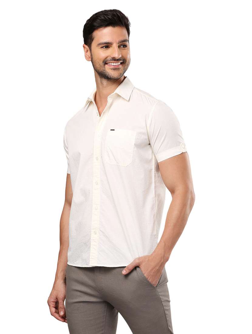 men off white cotton casual shirt - 21326795 -  Standard Image - 1