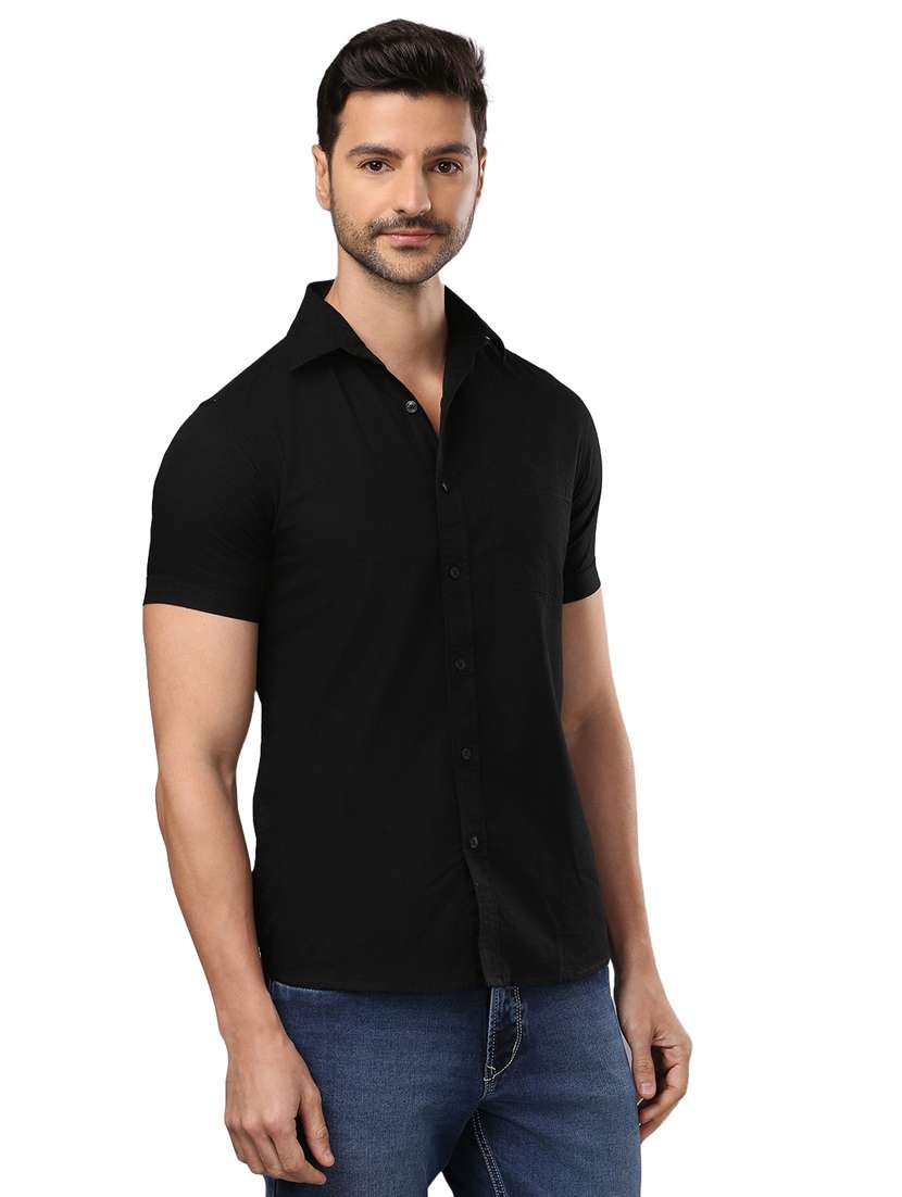men black cotton casual shirt - 21326808 -  Standard Image - 1