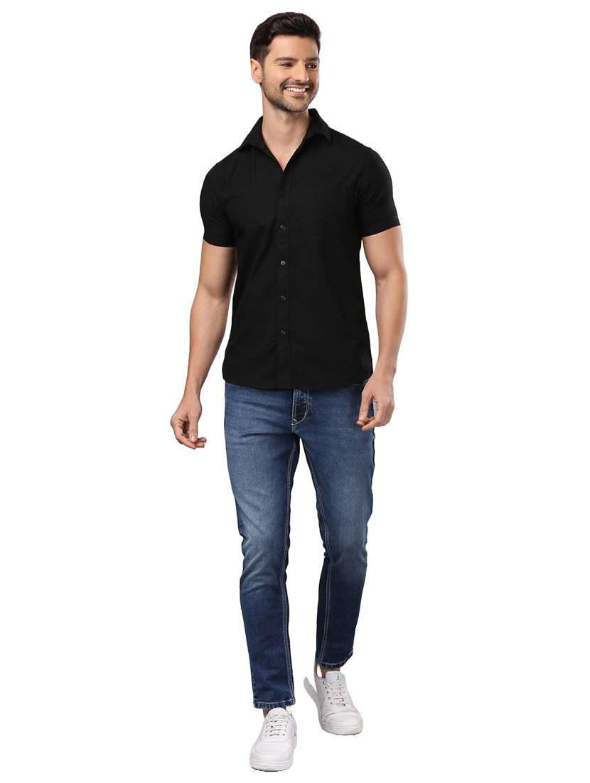men black cotton casual shirt - 21326808 - Standard Image - 4