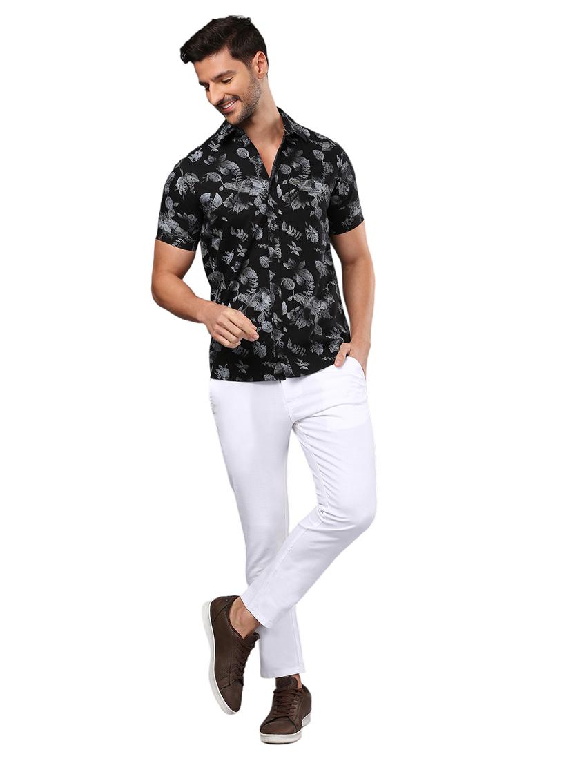 men black cotton casual shirt - 21326810 - Standard Image - 4
