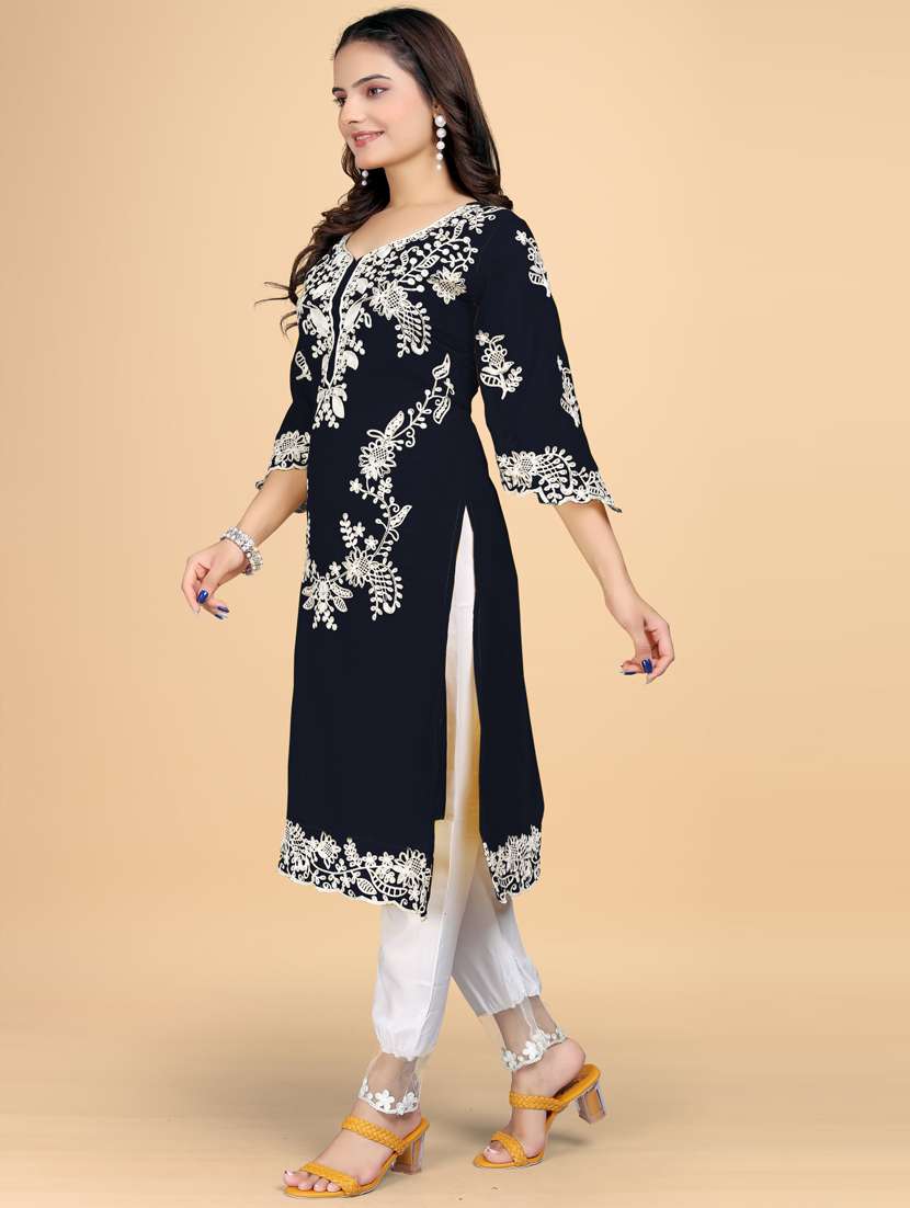 women embroidered kurta pant set - 21328776 -  Standard Image - 1