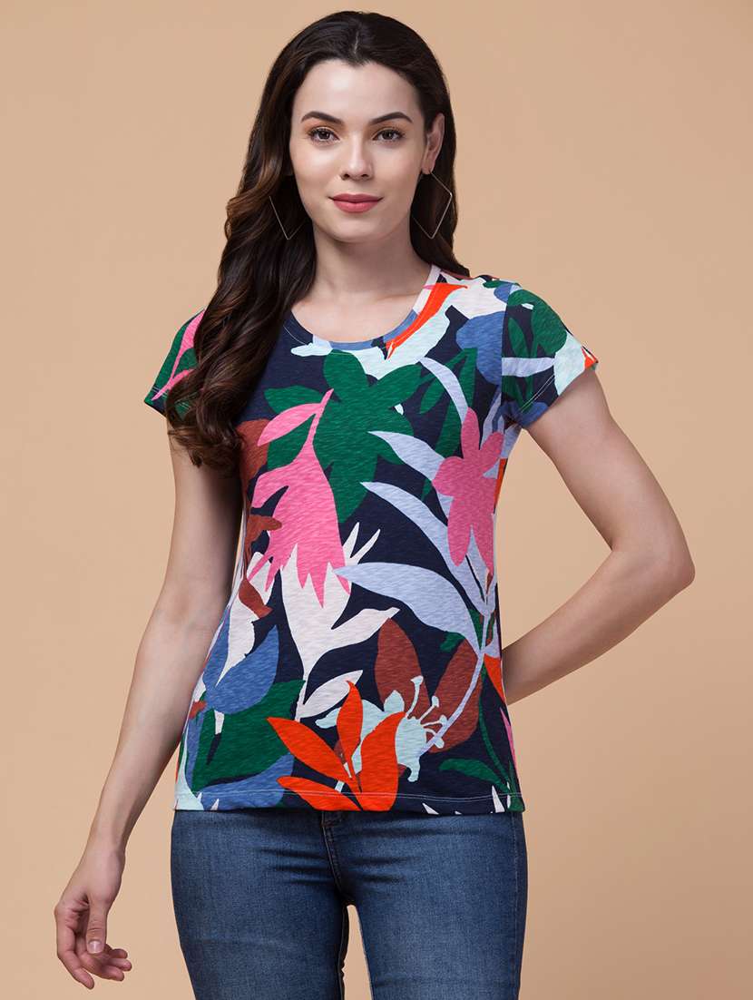 pack of 2 women printed multi colored t-shirt - 21331069 -  Standard Image - 1
