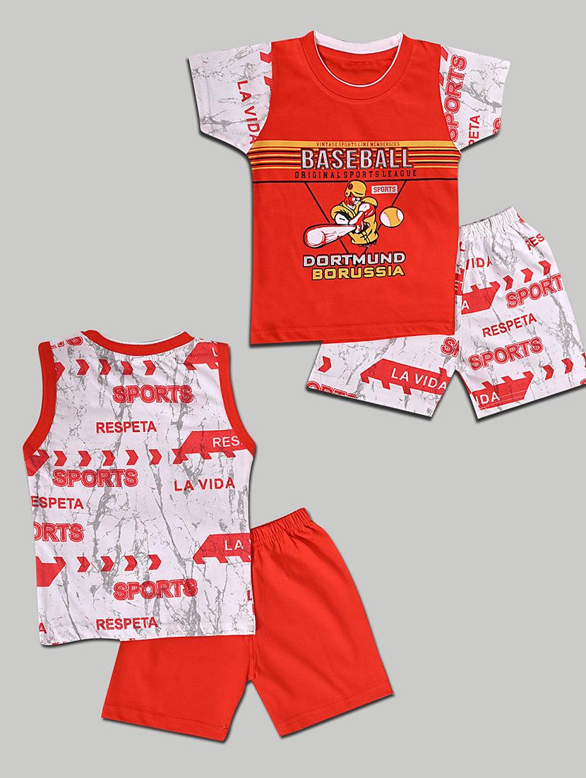 combo pack of 2 printed t-shirt & shorts set - 21331086 -  Standard Image - 1