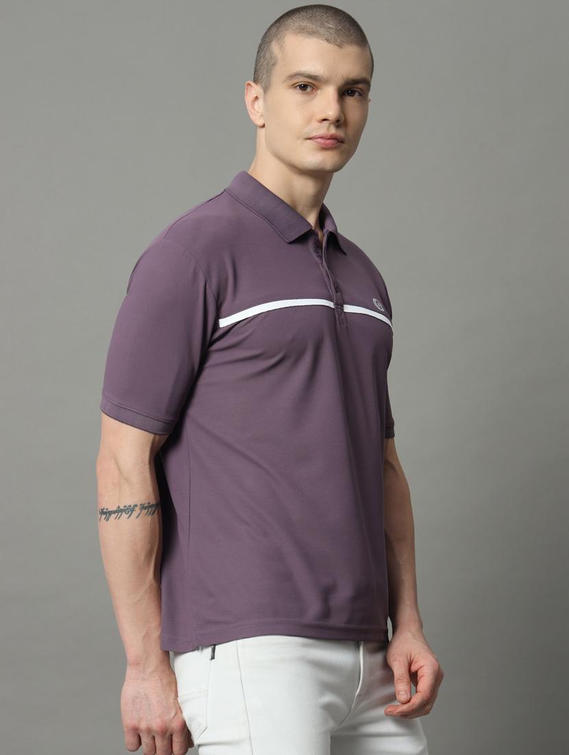 men taped polo neck short sleeves t-shirt - 21331189 - Standard Image - 1