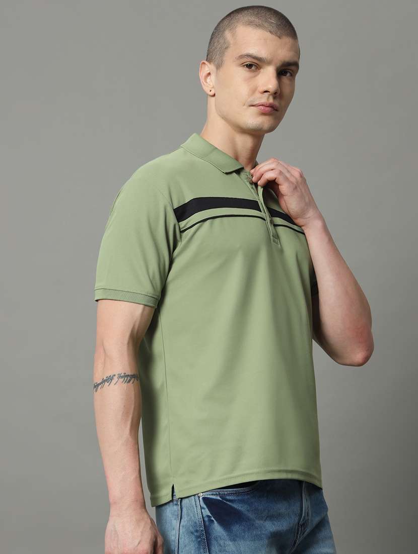 men taped polo neck short sleeves t-shirt - 21331220 -  Standard Image - 1