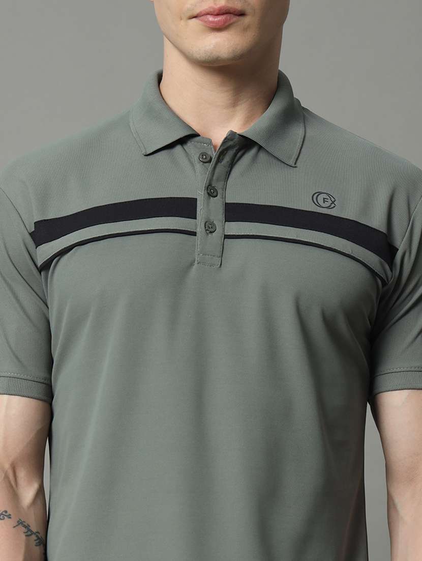 men taped polo neck short sleeves t-shirt - 21331222 -  Standard Image - 4