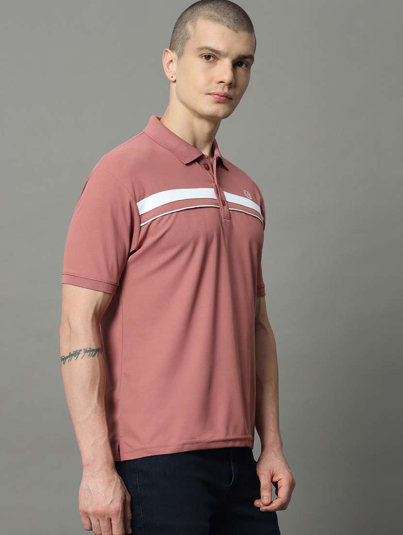 men taped polo neck short sleeves t-shirt - 21331225 -  Standard Image - 1