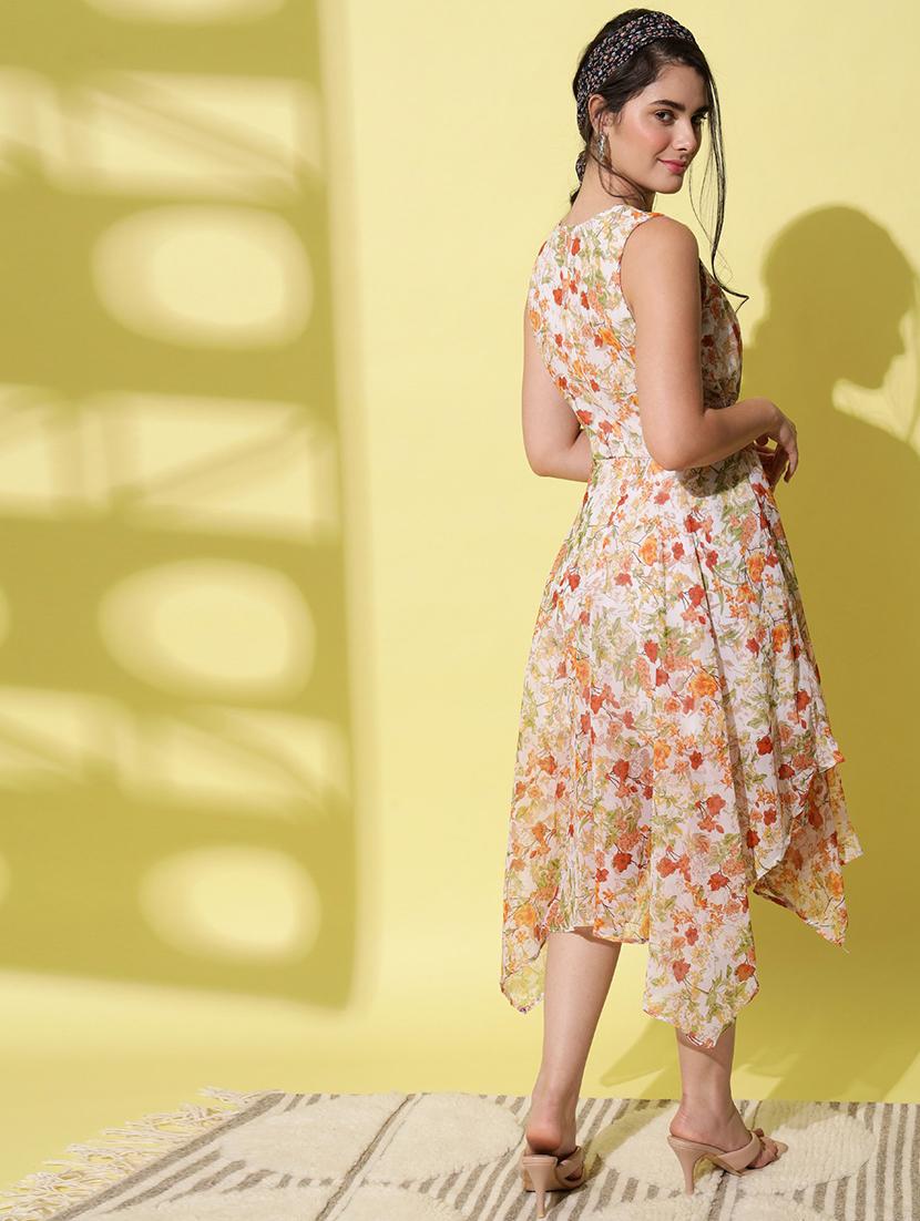 women printed sleeveless asymmetric dress - 21331337 -  Standard Image - 1