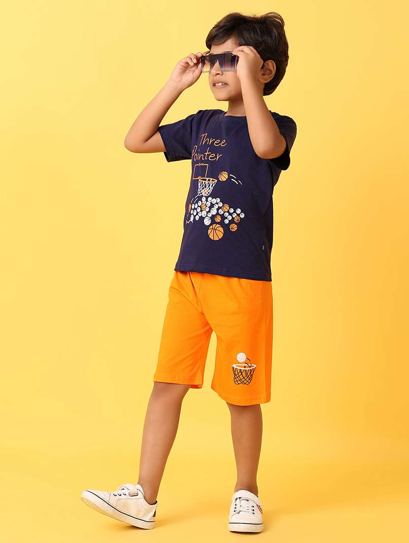 boys printed cotton shorts  twin set - 21331462 -  Standard Image - 1