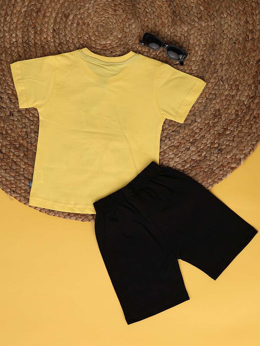 boys round neck printed shorts set - 21331472 -  Standard Image - 1