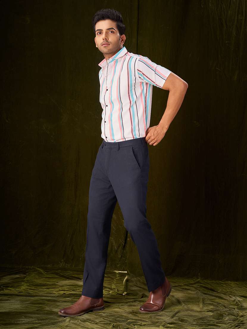 women striped short sleeve casual shirt - 21331622 -  Standard Image - 1