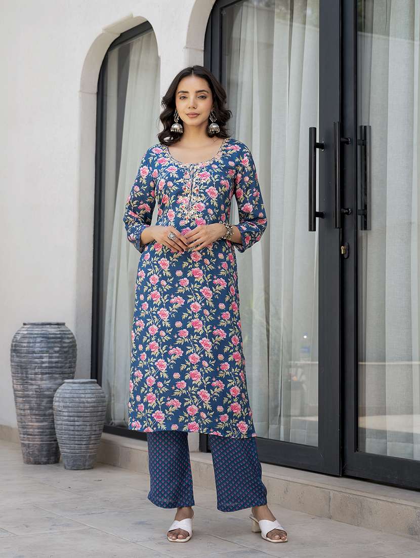 blue kurta dupatta set - 21331686 -  Standard Image - 4