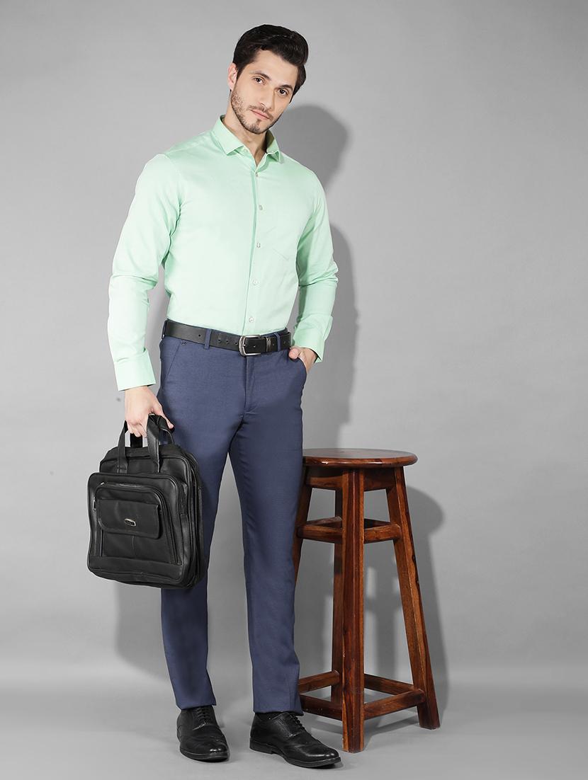 men mid rise solid flat front formal trouser - 21331729 - Standard Image - 4