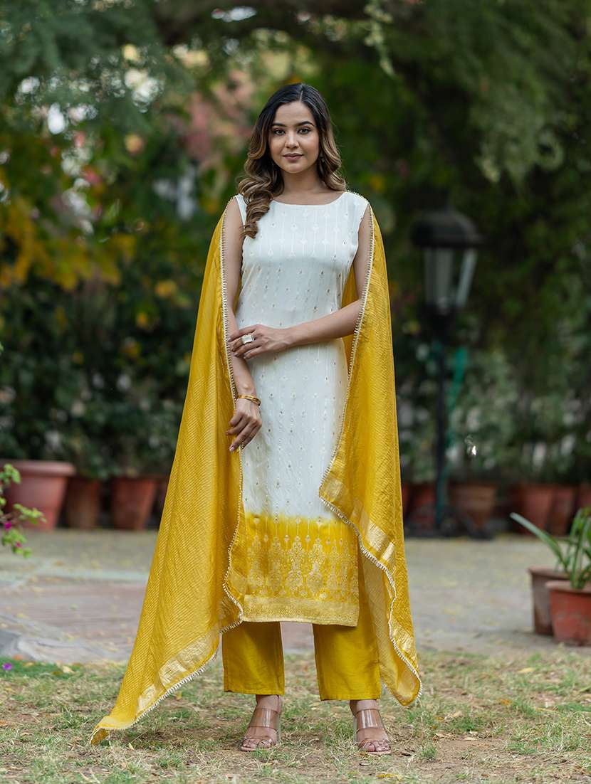women self-designed kurta dupatta set
