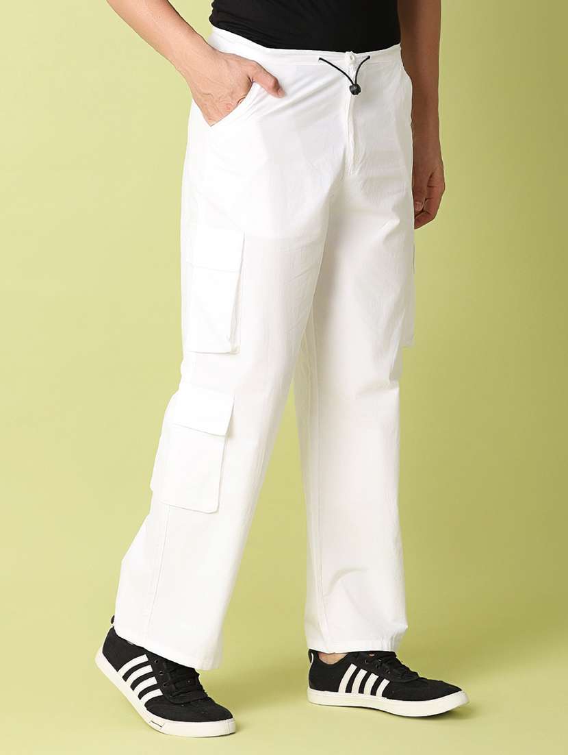 men mid rise solid cargos - 21332030 -  Standard Image - 1