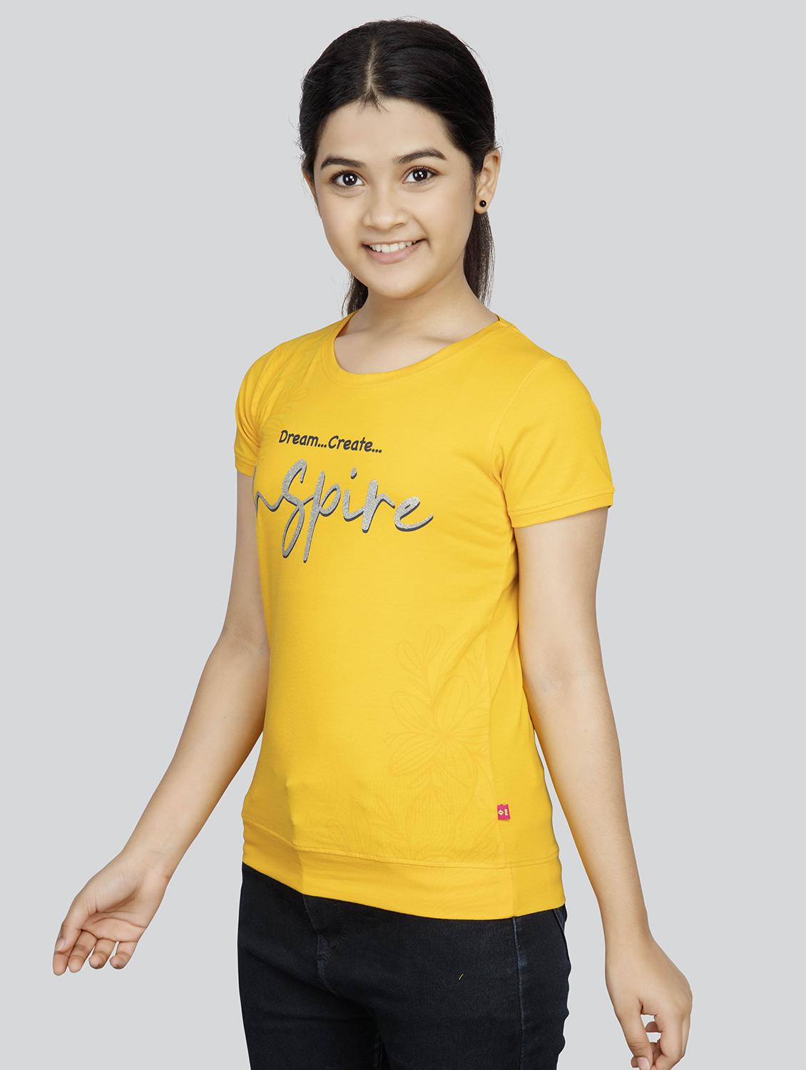 girls round neck short sleeves tees - 21332286 - Standard Image - 1