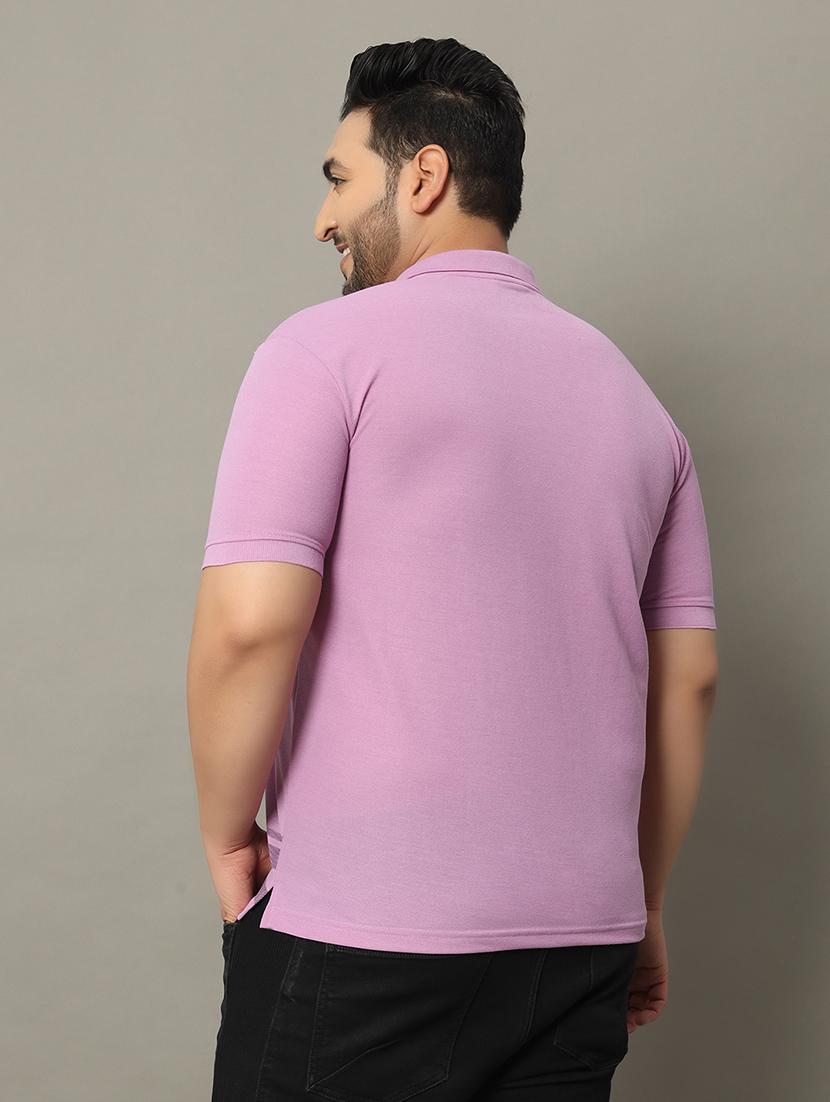 men polo neck front printed plus size t-shirt - 21332469 -  Standard Image - 1