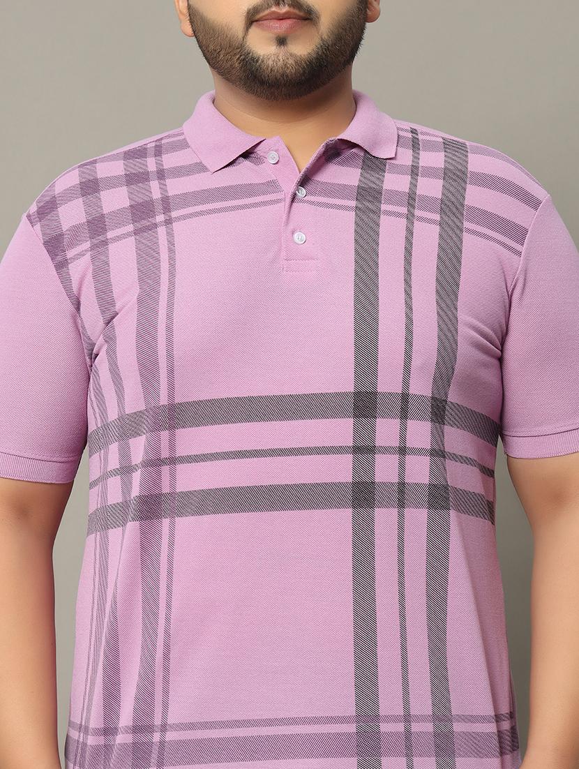 men polo neck front printed plus size t-shirt - 21332469 - Standard Image - 4
