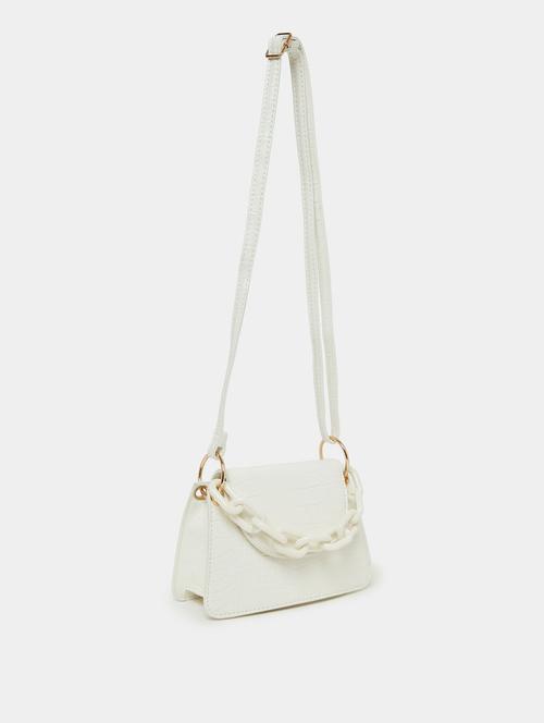 white leatherette (pu) sling bag - 21332525 -  Standard Image - 0