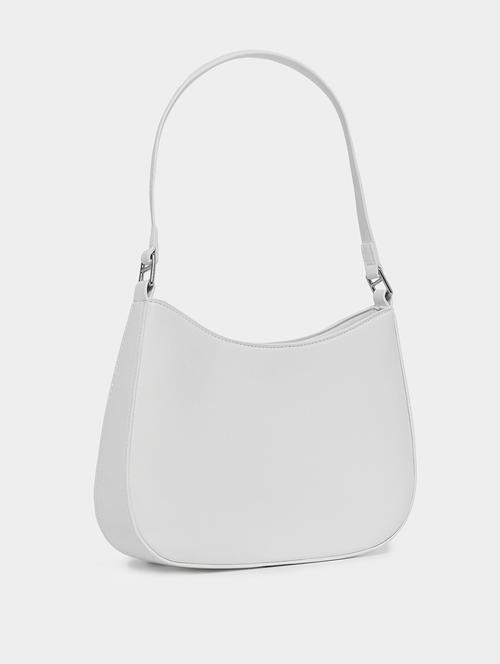 white leatherette (pu) solid handbag - 21332534 -  Standard Image - 0