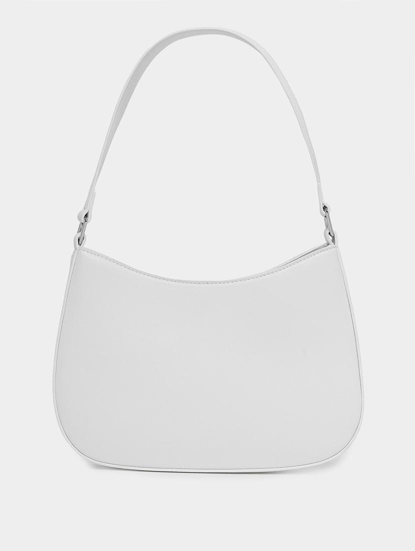 white leatherette (pu) solid handbag - 21332534 -  Standard Image - 1