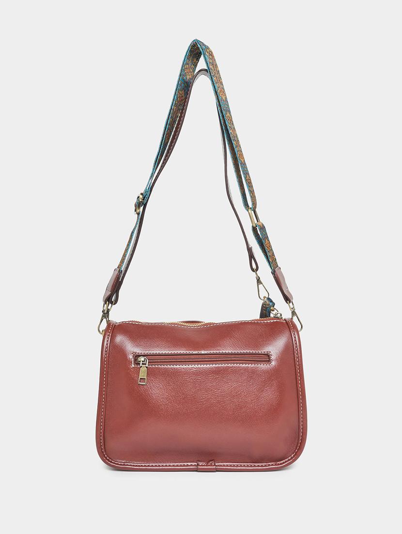 women brown leatherette sling bag - 21332535 -  Standard Image - 1