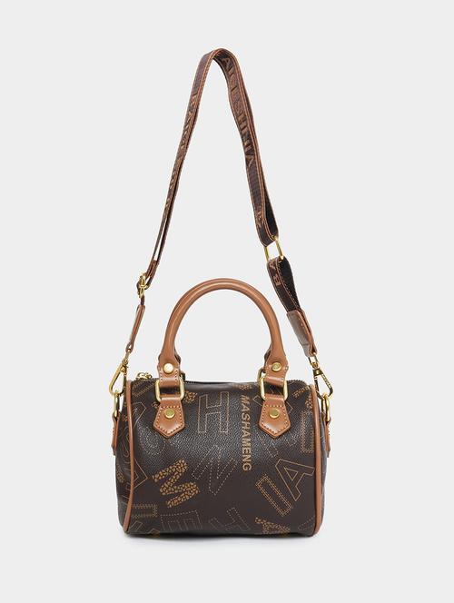 brown leatherette handbag - 21332537 - Standard Image - 0