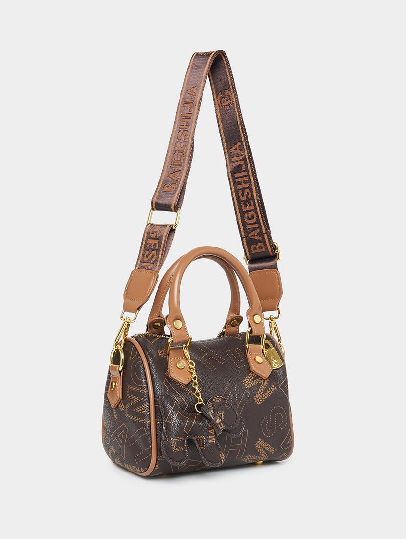 brown leatherette handbag - 21332537 - Standard Image - 1