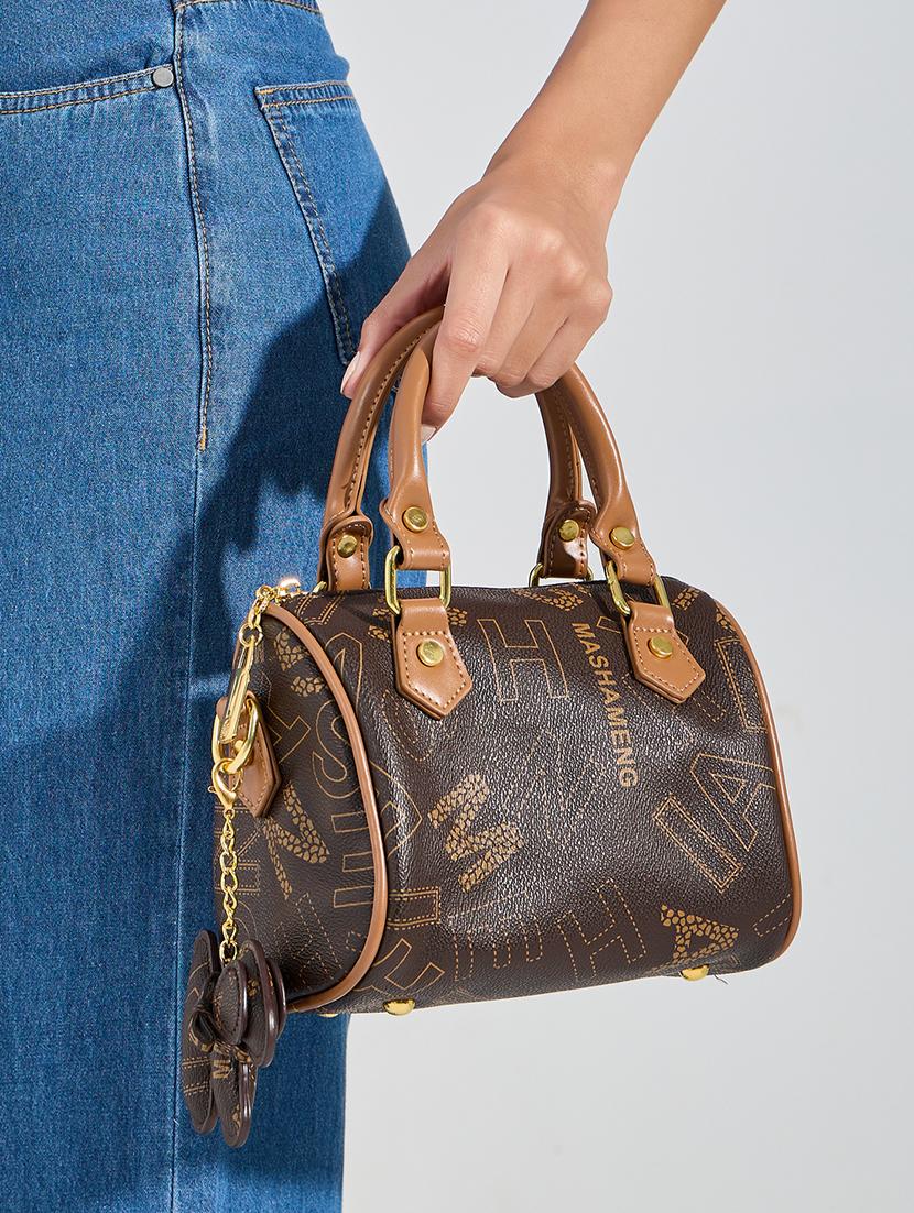 brown leatherette handbag - 21332537 - Standard Image - 4