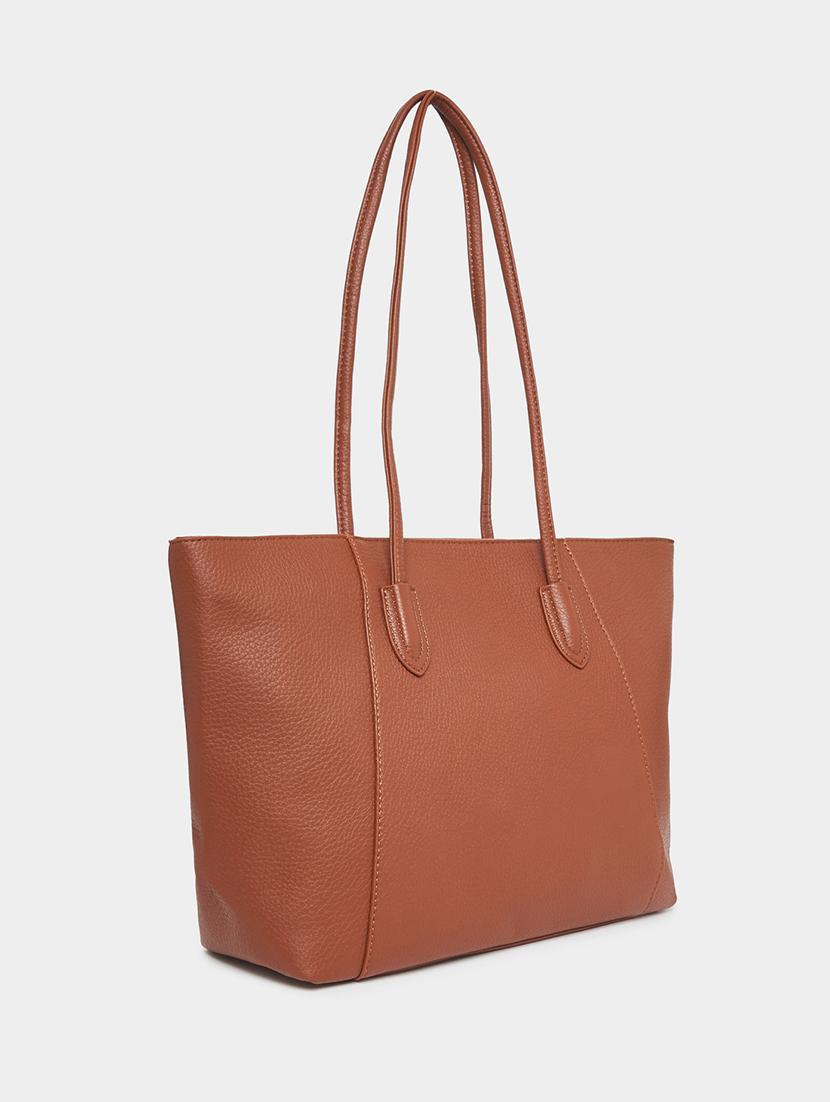 women brown leatherette handbag - 21332538 - Standard Image - 1
