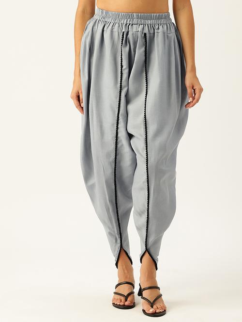 women grey solid dhoti salwar - 21332547 -  Standard Image - 0