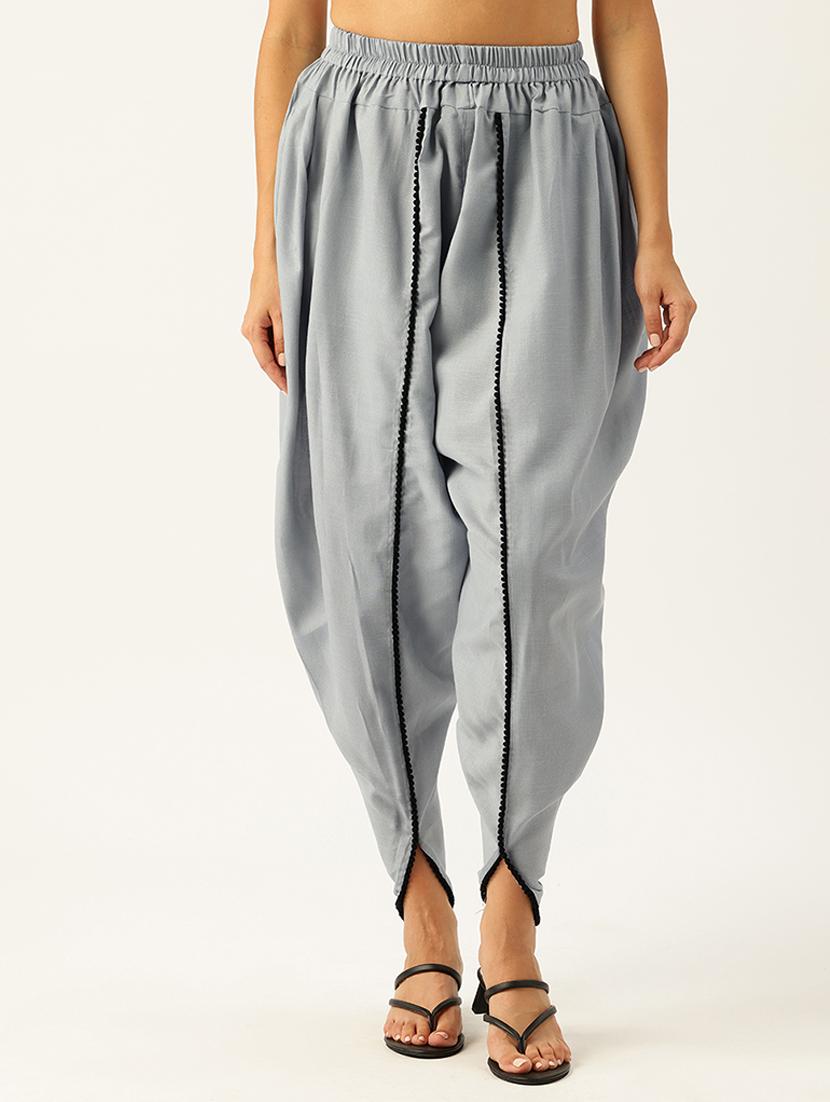 women grey solid dhoti salwar - 21332547 -  Zoom Image - 0