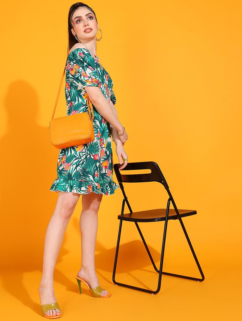 women florals printed off-shoulder dress - 21333114 - Standard Image - 1