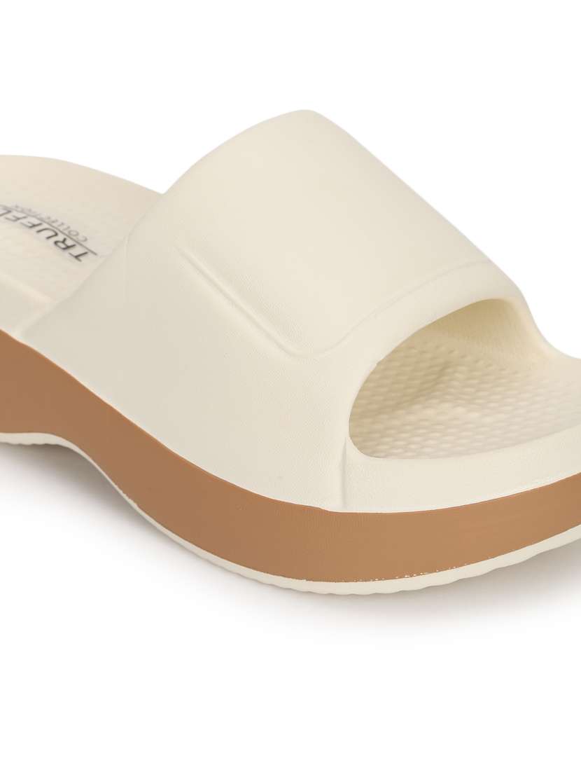 women solid slip on slides - 21333268 - Standard Image - 4