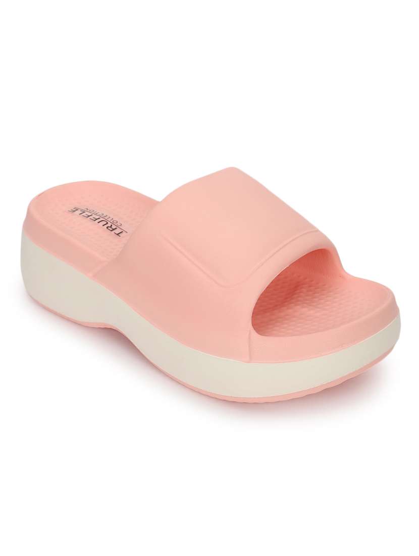 women solid slip on slides - 21333269 -  Standard Image - 1