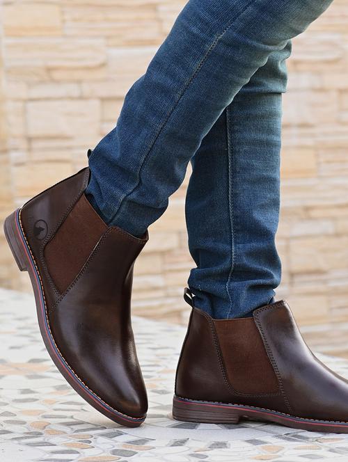 brown slip on boots - 21333278 -  Standard Image - 0
