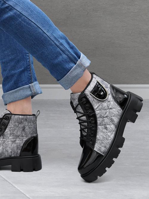 men grey lace up boots - 21333281 - Standard Image - 0