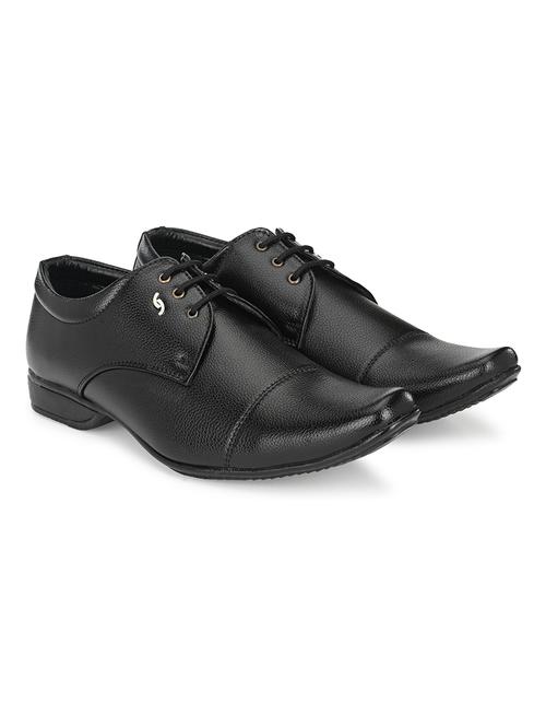 black synthetic laceup derbies - 21333285 - Standard Image - 0